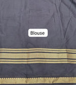 Classic Black Plain Mysore Crepe Silk Saree blouse