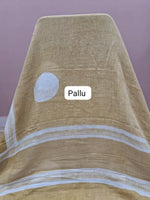Light Pista Green Pure Linen Saree pallu