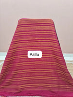 Dark Navy Blue Plain Mysore Crepe Silk Saree Pallu