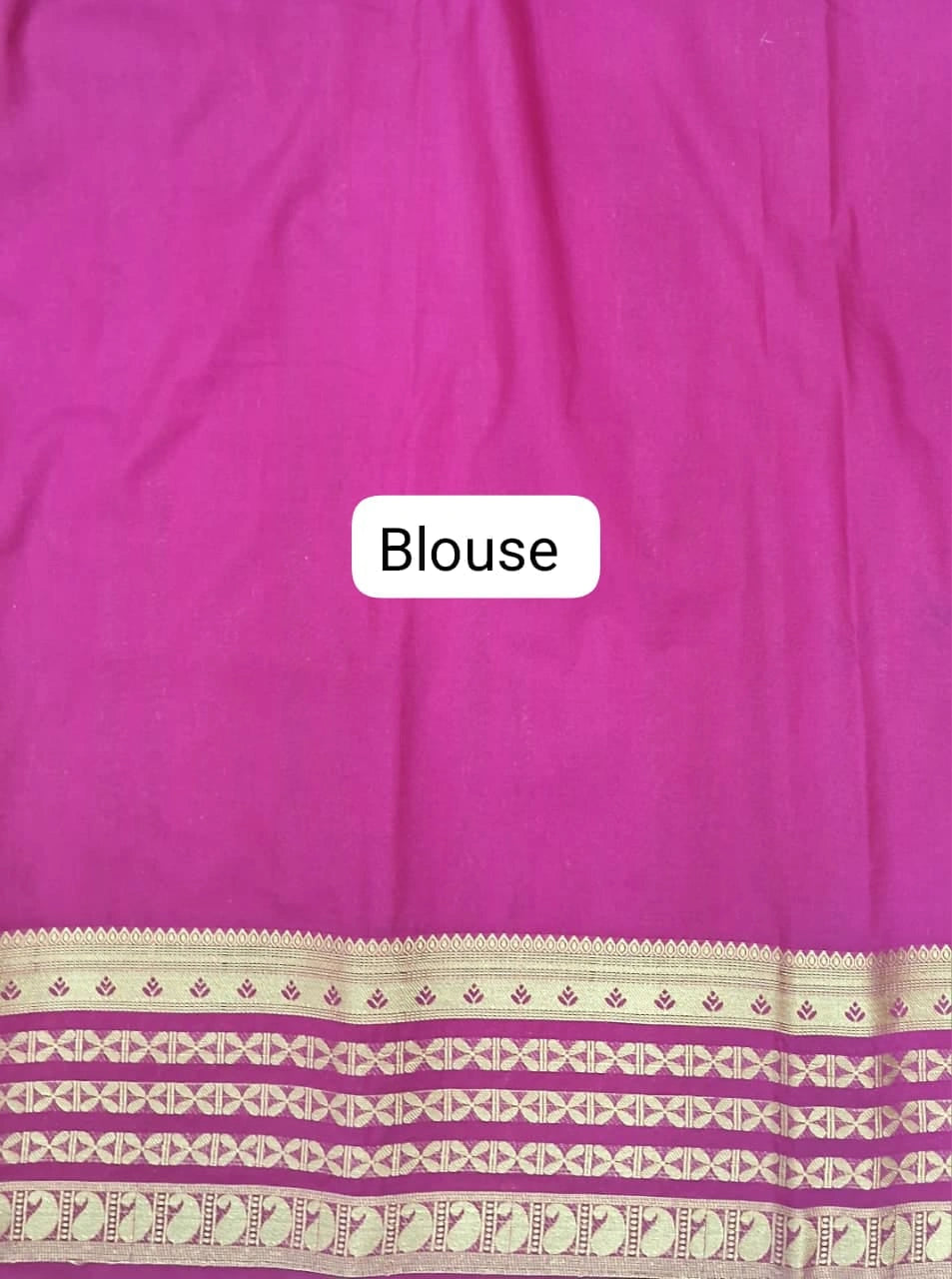 Dark Navy Blue Plain Mysore Crepe Silk Saree Blouse