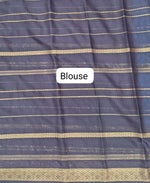 Black and Blue Crepe Silk Saree Blouse