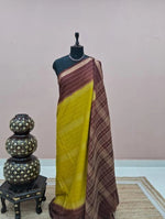 Lime Yellow Mysore Crepe Silk saree