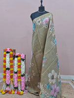 Apple Green Tissue Tussar Saree