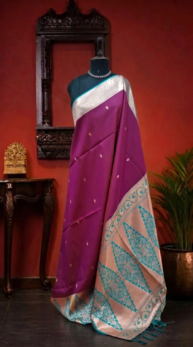 Wine Silk Saree 