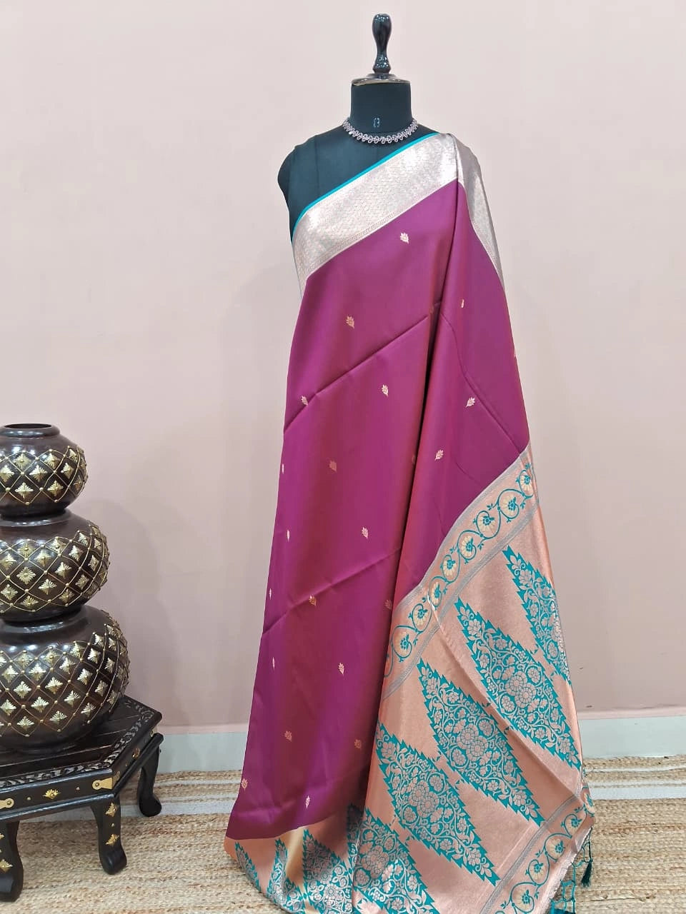 Wine Silk Saree 