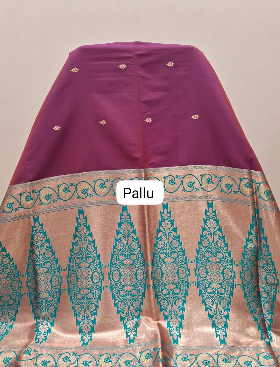 Wine Silk Saree Pallu
