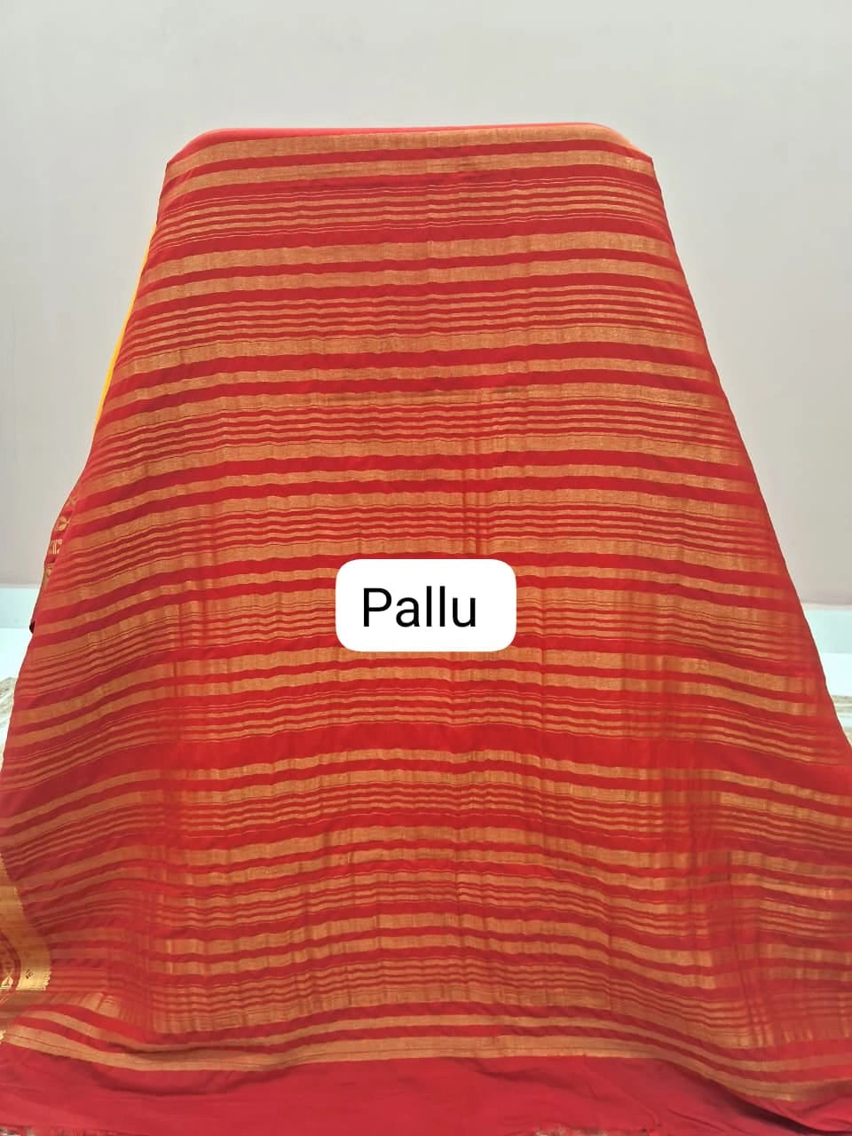 Mango Yellow Plain Mysore Crepe Silk Saree Blouse