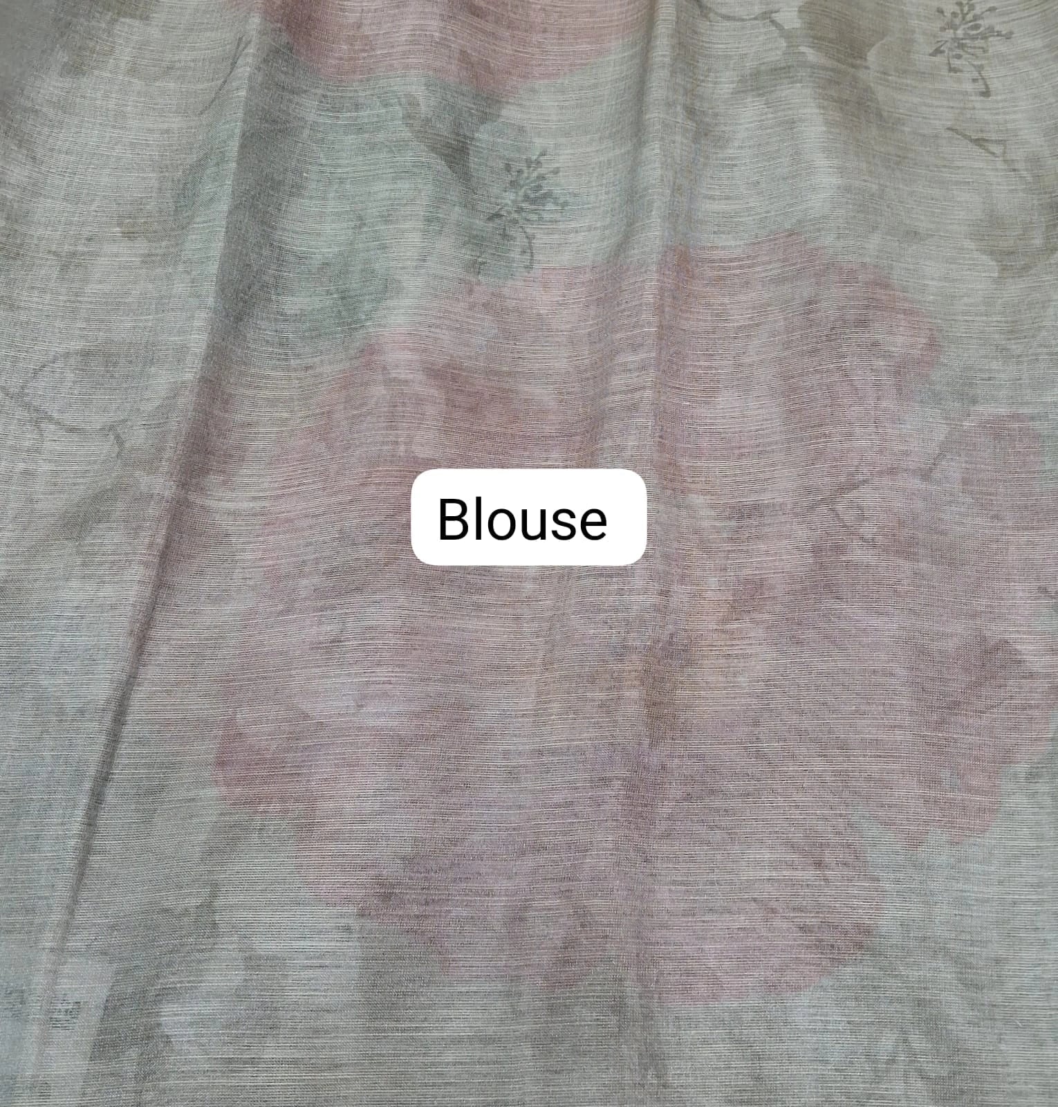 Light Pure Mint Blue Tissue Tussar Saree Blouse