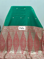 Green Silk Saree pallu