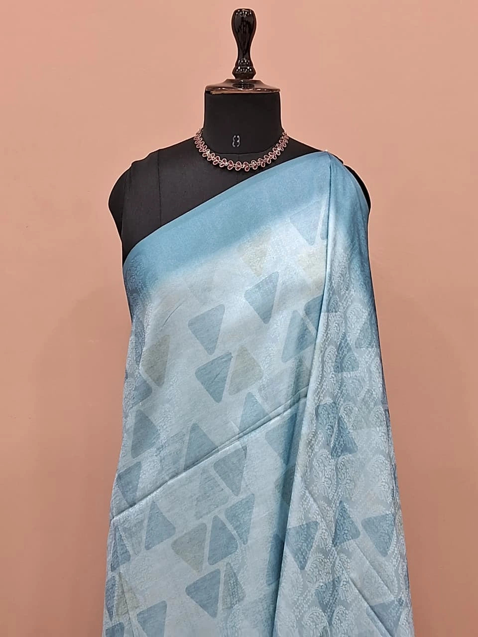 Light Sky Blue Silk Saree 1