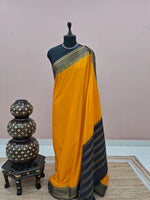 Yellow Mysore Crepe Silk Saree