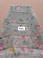 Light Grey Tissue Tussar Saree Pallu