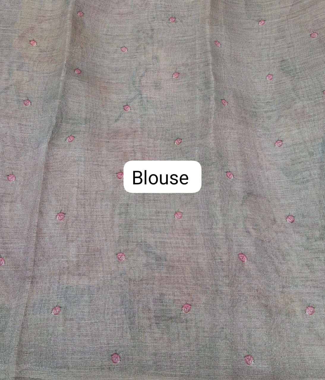 Light Grey Tissue Tussar Saree Blouse