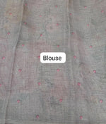 Light Grey Tissue Tussar Saree Blouse