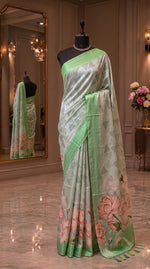 Light Grey Shaded Silk Saree