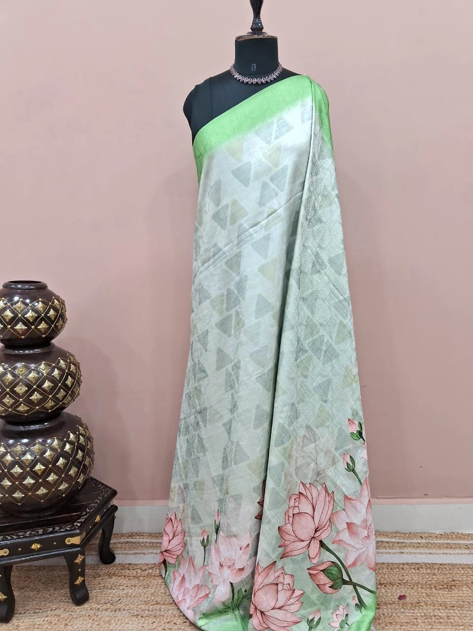 Light Grey Shaded Silk Saree