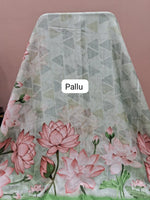 Light Grey Shaded Silk Saree pallu