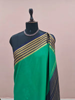 Rama Green Mysore Crepe Silk Saree 1