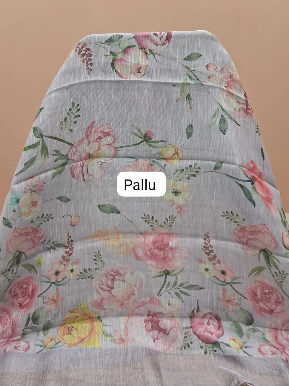 Metal Grey Tissue Tussar Saree Pallu