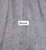 Metal Grey Tissue Tussar Saree Blouse
