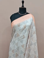 Light Silver Shaded Silk Saree 1