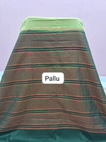 Parrot Green Plain Mysore Crepe Silk Saree Pallu