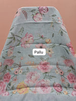 Sky Blue Tissue Tussar Saree Pallu