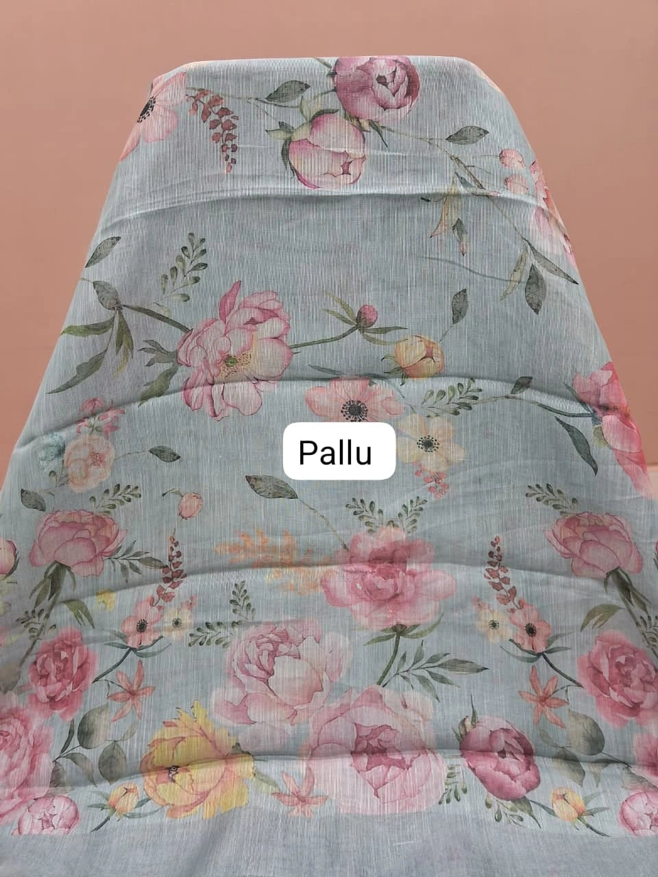 Sky Blue Tissue Tussar Saree Pallu
