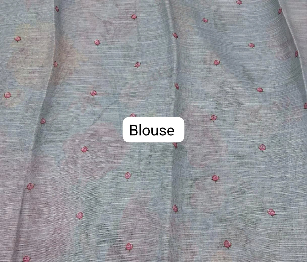 Sky Blue Tissue Tussar Saree Blouse