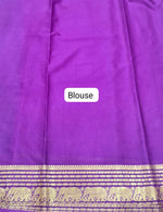Dark Ink Blue Plain Crepe Silk Saree blouse