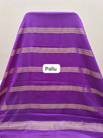 Dark Ink Blue Plain Crepe Silk Saree pallu