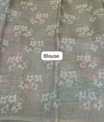 Light Mint Green Tissue Tussar Saree Blouse
