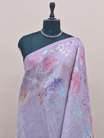 Lavender Tissue Tussar Saree 1