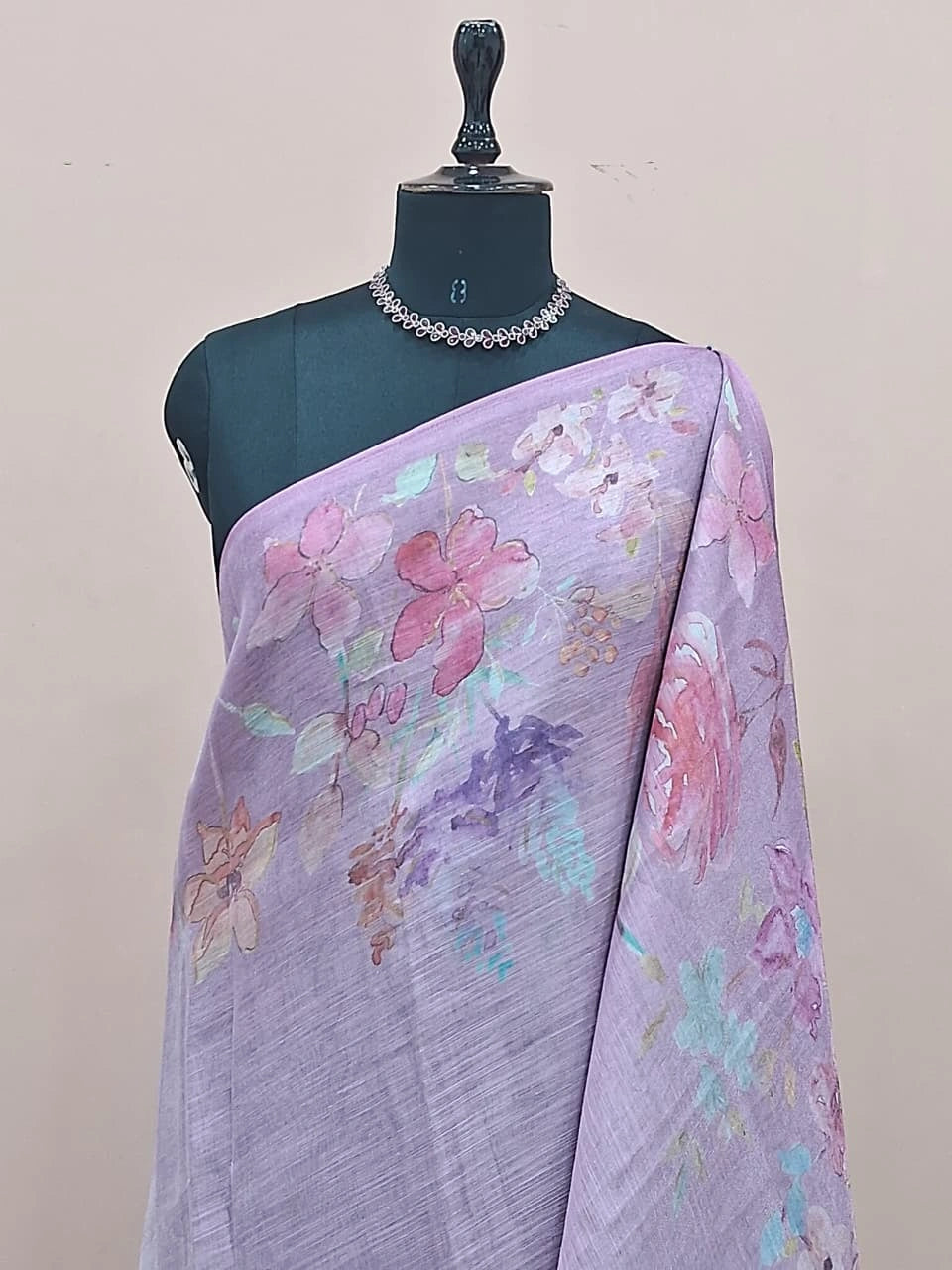 Lavender Tissue Tussar Saree 1