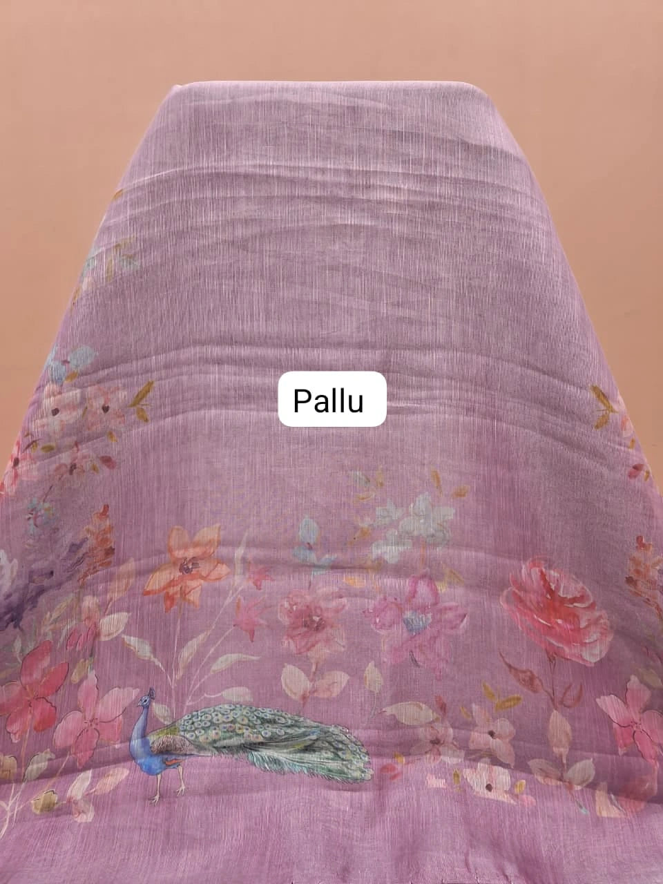 Lavender Tissue Tussar Saree Pallu