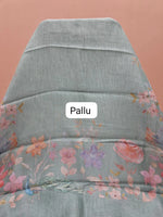 Light Aqua Blue Tissue Tussar Saree pallu