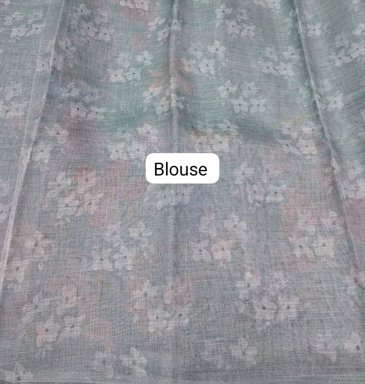 Light Aqua Blue Tissue Tussar Saree Blouse