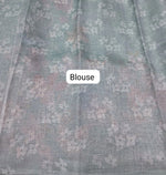 Light Aqua Blue Tissue Tussar Saree Blouse