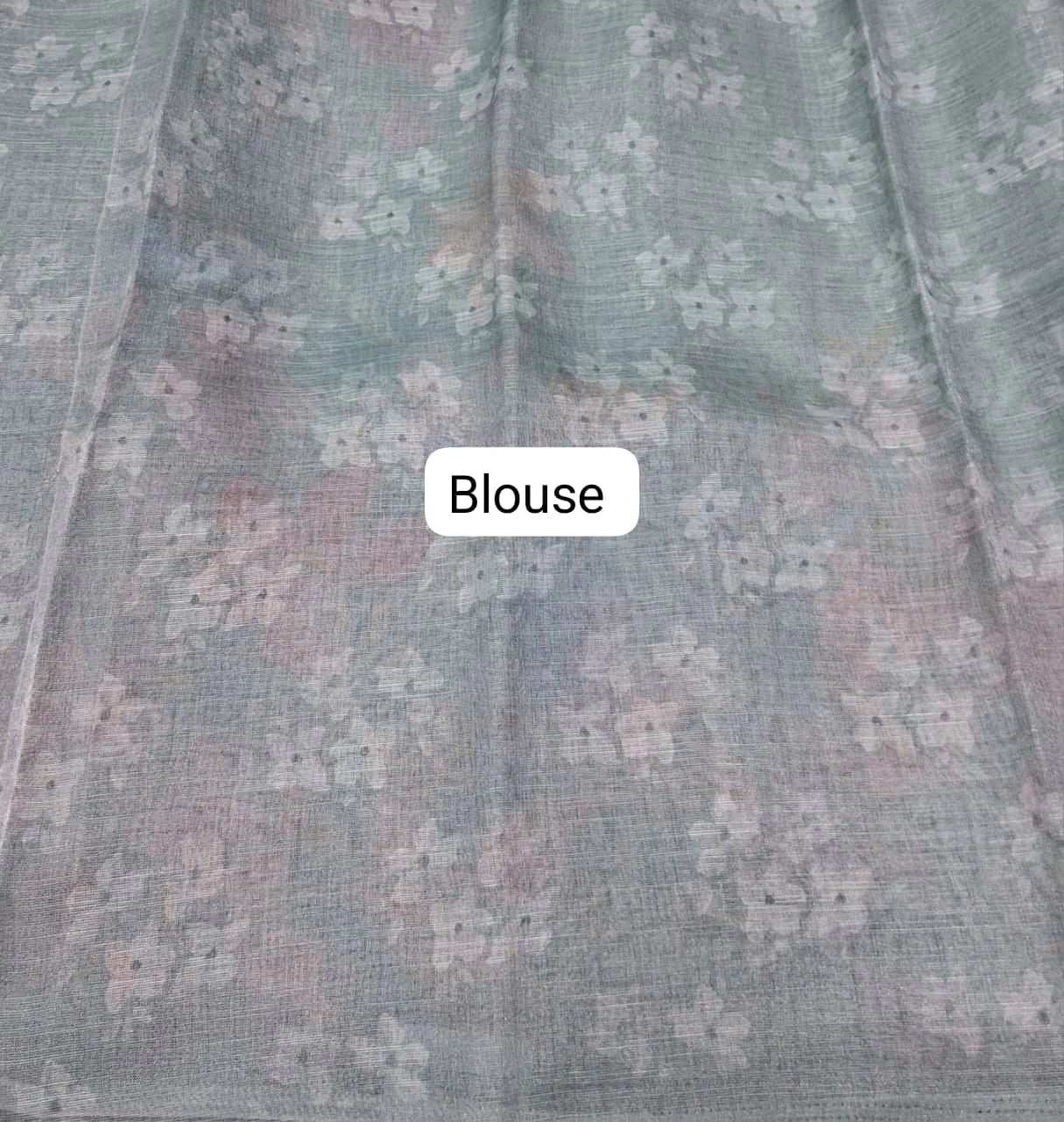 Light Aqua Blue Tissue Tussar Saree Blouse