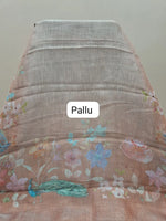Light Sand Brown Tissue Tussar Saree Pallu