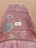 Light Raspberry Pink Tissue Tussar Saree Pallu
