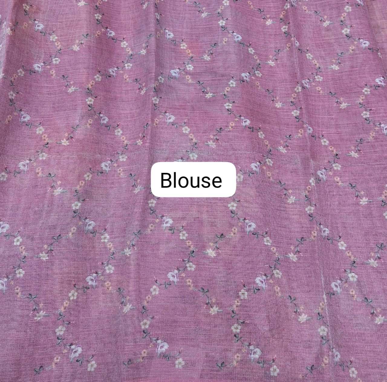 Light Raspberry Pink Tissue Tussar Saree Blouse