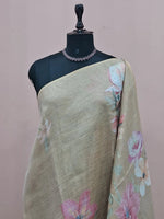 Beige Tissue Tussar Saree 1