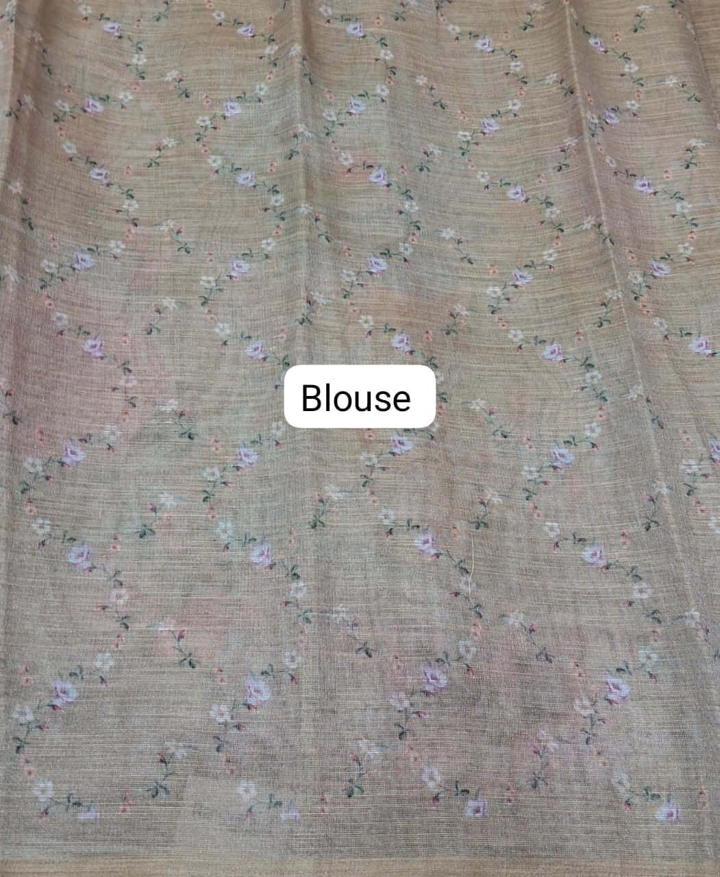 Beige Tissue Tussar Saree Blouse