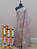 Light Brown Tissue Tussar Saree