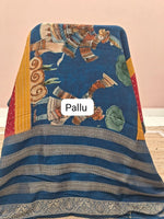 Red Chinnon Viscose Silk Saree Pallu