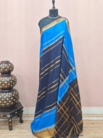 Dark Navy Blue Mysore Crepe Silk Saree 