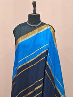 Dark Navy Blue Mysore Crepe Silk Saree 1