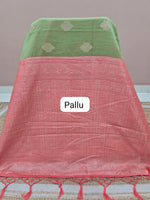 Light Green Munga Cotton Saree Pallu