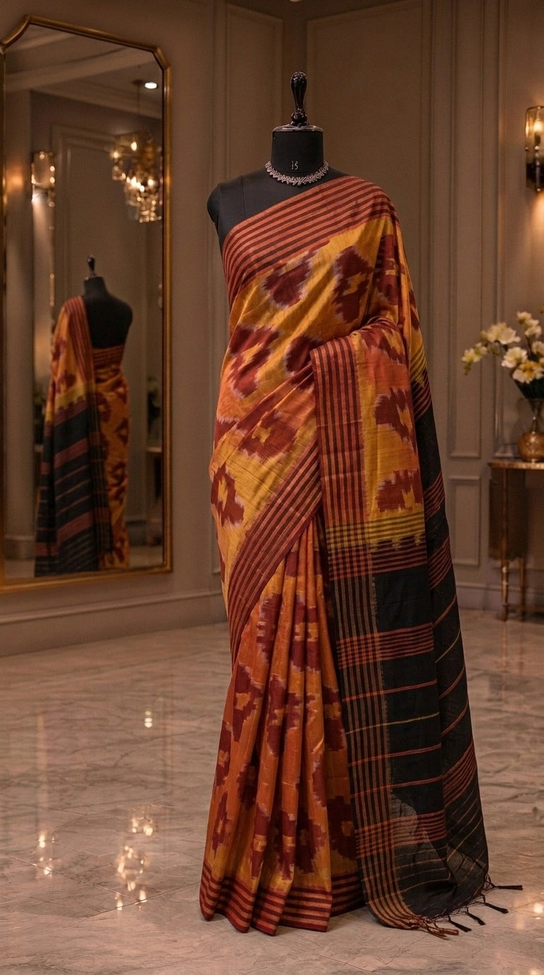 Light Orange Silk Saree 